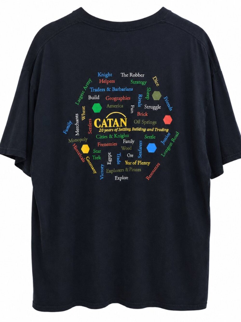 Vintage Catan Day 2015 Graphic Tee 3XL Board Game Gamer Shirt in Black